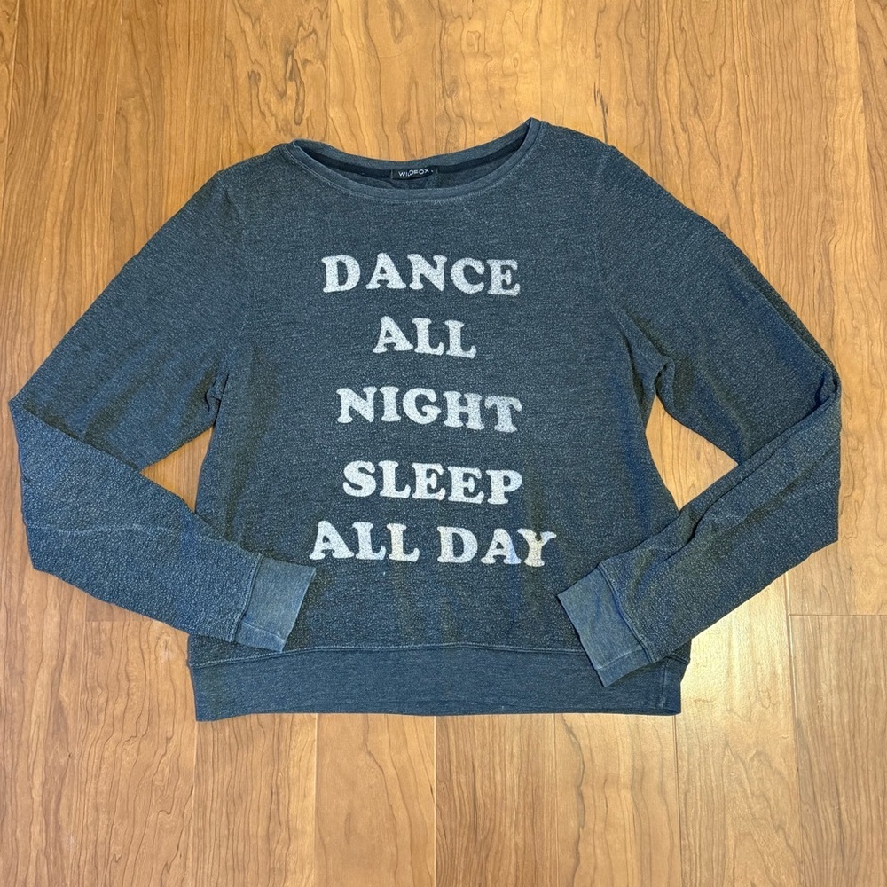WILDFOX Jumper Pullover Crewneck Sweater Grey Dance All Day Large‎